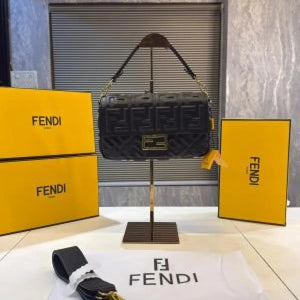 Velmora Baguette Bag – Cocoa Jacquard, Premium Edition ( Fendi )