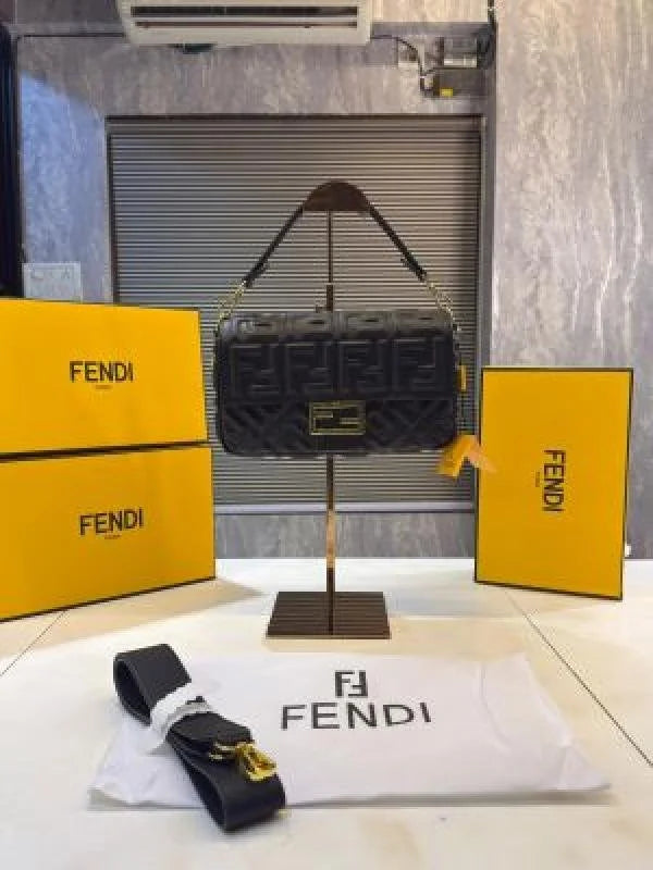 Velmora Baguette Bag – Cocoa Jacquard, Premium Edition ( Fendi )