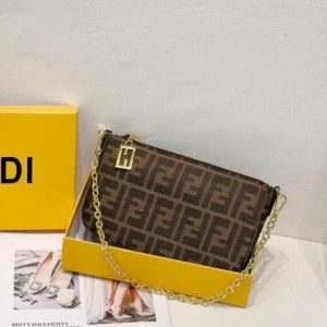 Velmora Baguette Bag – Brown Jacquard Edition ( Fendi )