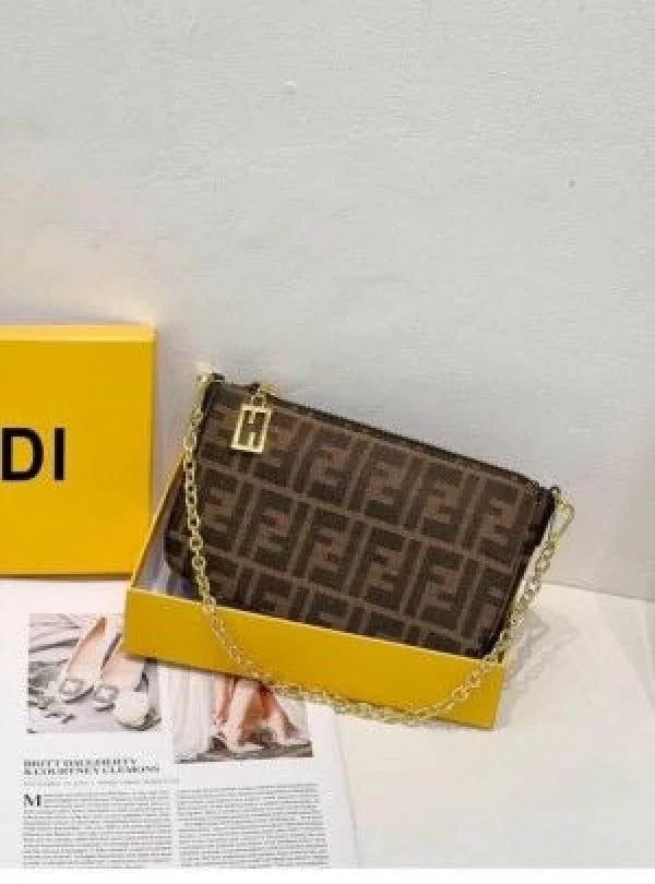 Velmora Baguette Bag – Brown Jacquard Edition ( Fendi )