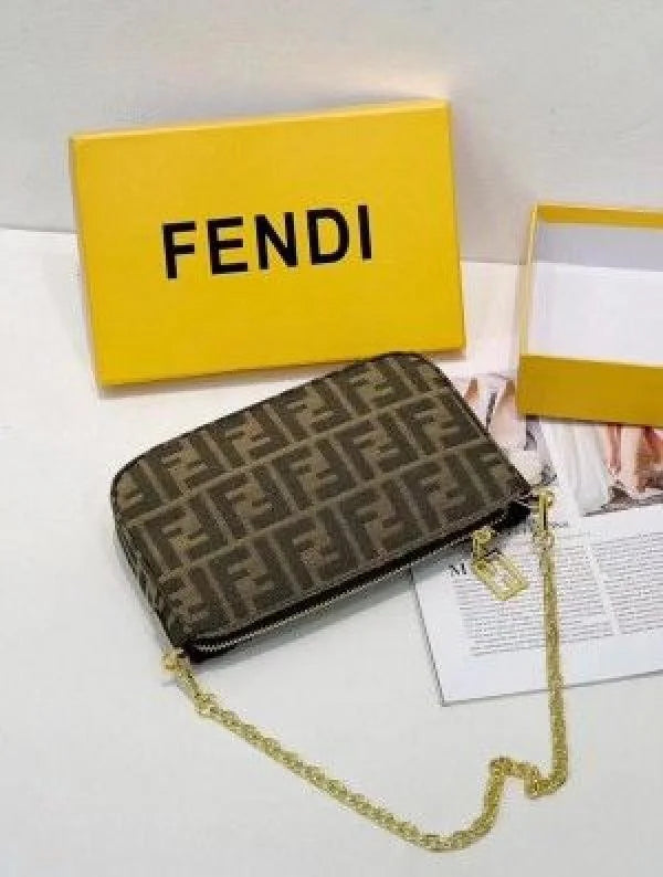 Velmora Baguette Bag – Brown Jacquard Edition ( Fendi )