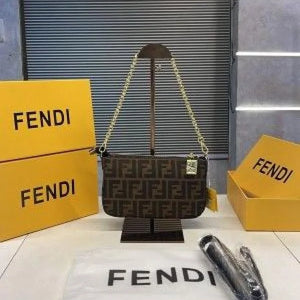 Velmora Baguette Bag – Brown Jacquard Edition ( Fendi )