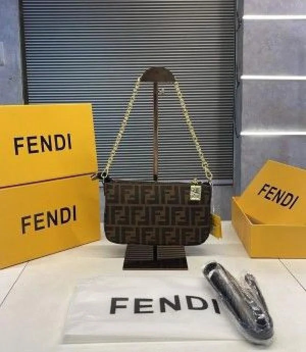 Velmora Baguette Bag – Brown Jacquard Edition ( Fendi )