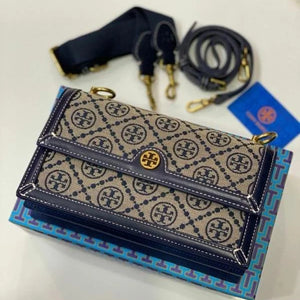 Velmora T Monogram Jacquard Crossbody Bag – Premium Edition ( Tory Burch )
