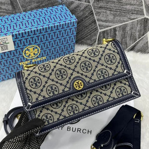 Velmora T Monogram Jacquard Crossbody Bag – Premium Edition ( Tory Burch )