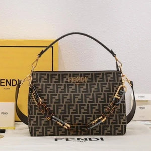 Velmora Medium Shoulder Tote Bag – Coffee Edition ( Fendi )