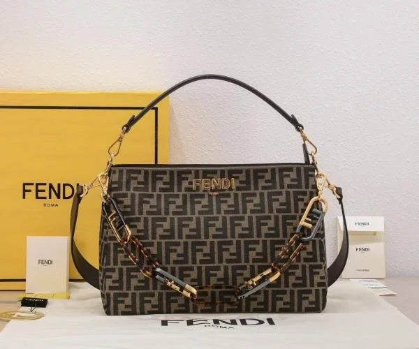 Velmora Medium Shoulder Tote Bag – Coffee Edition ( Fendi )