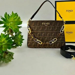 Velmora Medium Shoulder Tote Bag – Coffee Edition ( Fendi )