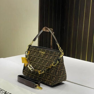 Velmora Medium Shoulder Tote Bag – Coffee Edition ( Fendi )