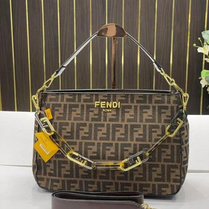 Velmora Medium Shoulder Tote Bag – Coffee Edition ( Fendi )