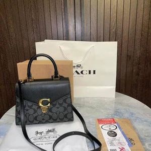 Velmora Sammy 21 Top Handle Bag – Signature Edition - Black  ( Coach )