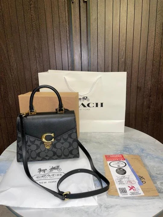 Velmora Sammy 21 Top Handle Bag – Signature Edition - Black  ( Coach )