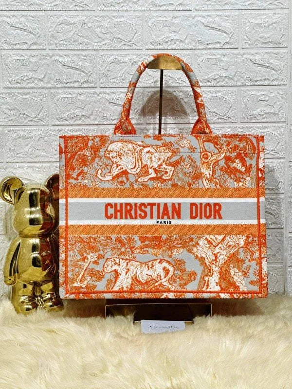 Velmora Tiger Print Book Tote – Orange 36cm ( Dior )