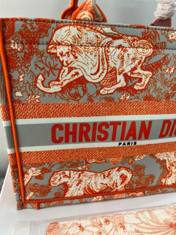 Velmora Tiger Print Book Tote – Orange 36cm ( Dior )