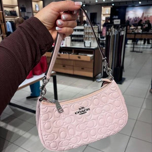 Velmora Terry Embossed Shoulder Bag – Pink ( Coach )