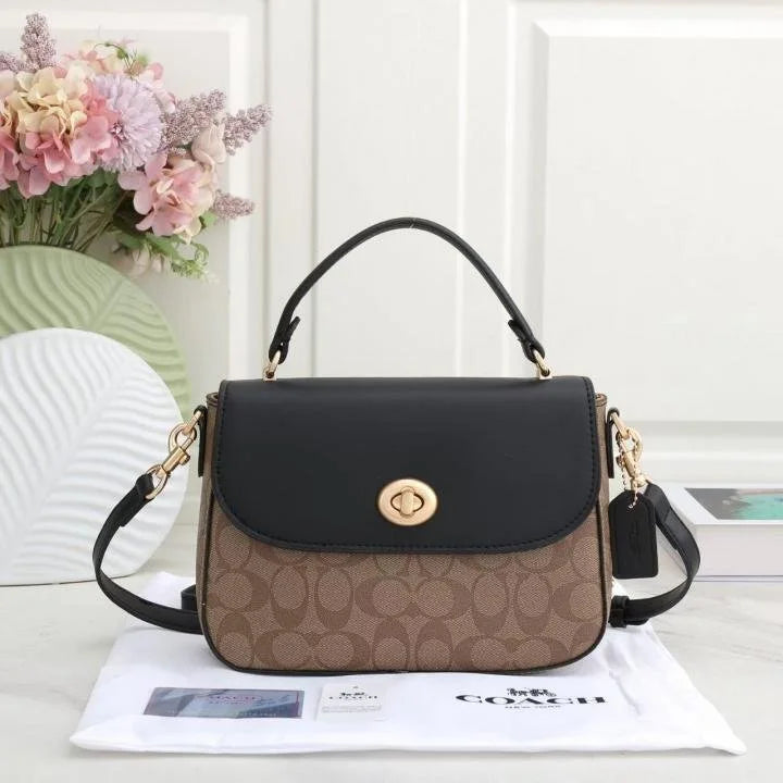 Velmora Marlie Top Handle Satchel – Black Signature Canvas ( Coach )