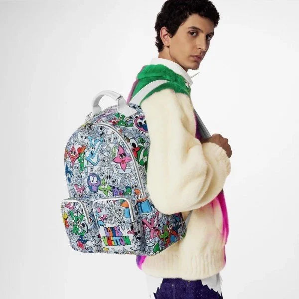 Velmora LV Character Monogram Backpack – White 679 (Louis Vuitton) - Velmora