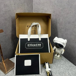 Velmora Field Tote 30 Canvas Bag with Pouch – Black ( Coach ) - Velmora