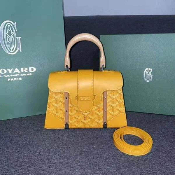 Velmora Yellow Mini Saigon Top Handle Bag with Strap – Goyard - Velmora