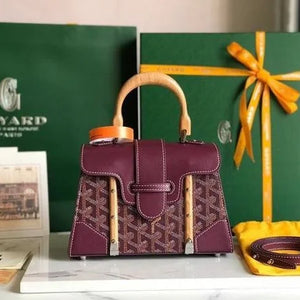 Velmora Maroon Structured Mini Bag with Strap – Goyard - Velmora