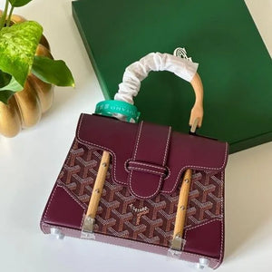 Velmora Maroon Structured Mini Bag with Strap – Goyard - Velmora