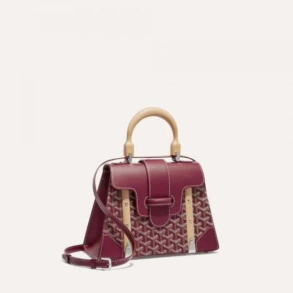 Velmora Maroon Structured Mini Bag with Strap – Goyard - Velmora