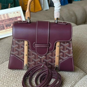Velmora Maroon Structured Mini Bag with Strap – Goyard - Velmora