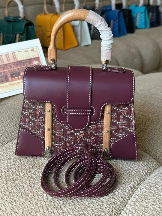 Velmora Maroon Structured Mini Bag with Strap – Goyard - Velmora