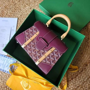 Velmora Maroon Structured Mini Bag with Strap – Goyard - Velmora