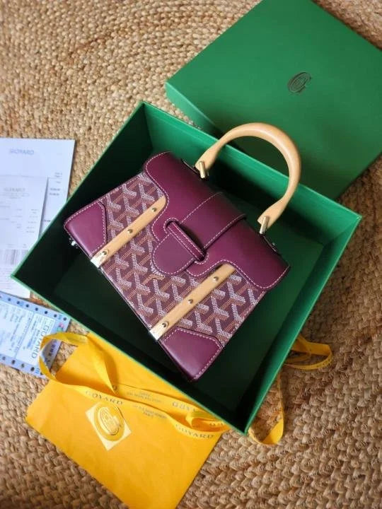 Velmora Maroon Structured Mini Bag with Strap – Goyard - Velmora