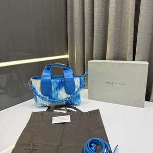 Velmora White Blue Handbag – Dual Tone Luxe Edition ( Charles & Keith )
