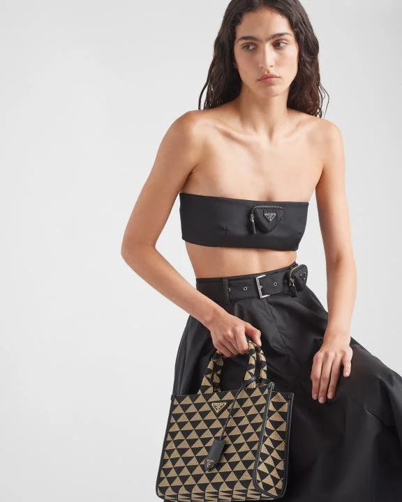 Velmora Mini Tote Bag – Black & Beige Duo, Premium Edition ( Prada )
