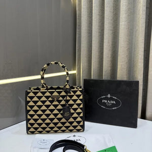 Velmora Mini Tote Bag – Black & Beige Duo, Premium Edition ( Prada )