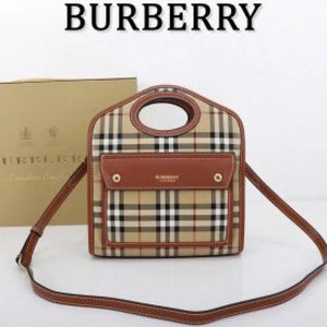 Velmora Mini Checkered Leather Tote Bag – Lattice Heritage Edition ( Burberry )