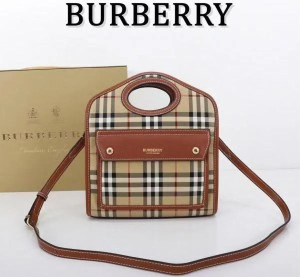 Velmora Mini Checkered Leather Tote Bag – Lattice Heritage Edition ( Burberry )