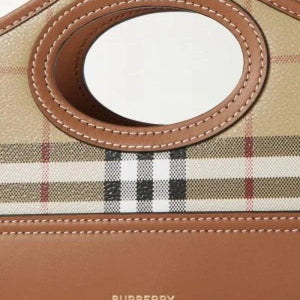 Velmora Mini Checkered Leather Tote Bag – Lattice Heritage Edition ( Burberry )