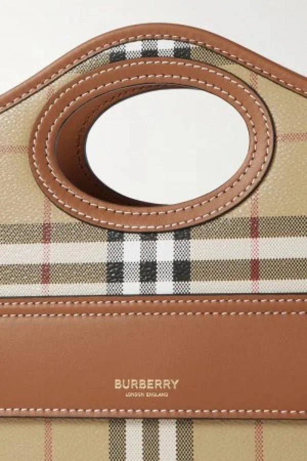 Velmora Mini Checkered Leather Tote Bag – Lattice Heritage Edition ( Burberry )