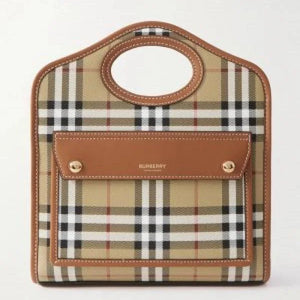 Velmora Mini Checkered Leather Tote Bag – Lattice Heritage Edition ( Burberry )