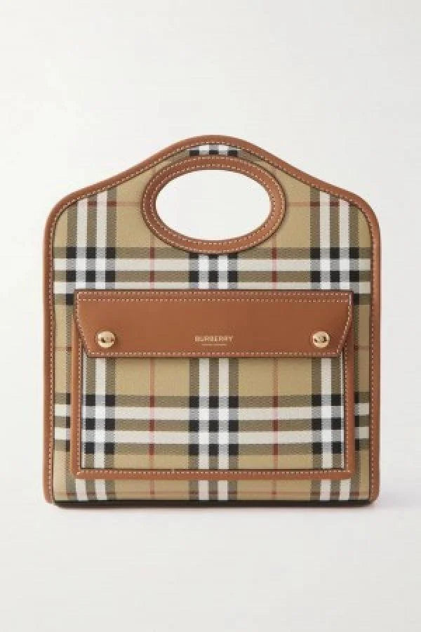 Velmora Mini Checkered Leather Tote Bag – Lattice Heritage Edition ( Burberry )