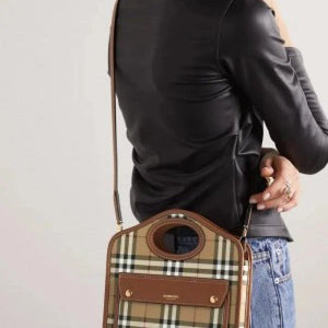 Velmora Mini Checkered Leather Tote Bag – Lattice Heritage Edition ( Burberry )