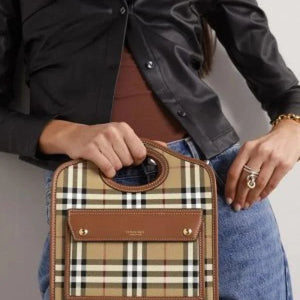 Velmora Mini Checkered Leather Tote Bag – Lattice Heritage Edition ( Burberry )