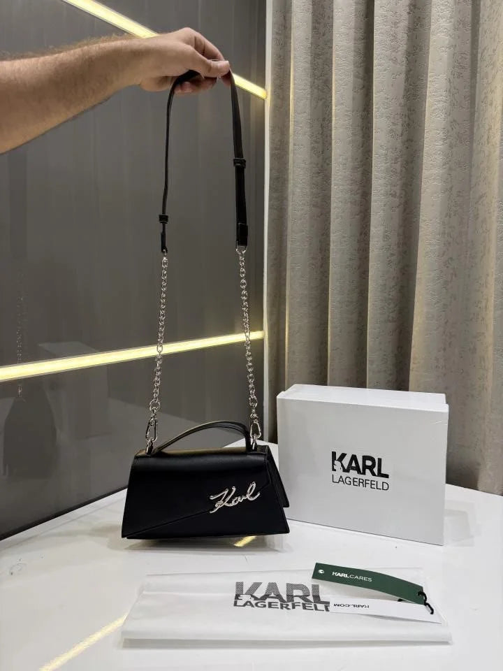 Velmora Karl Black Premium Handbag – Signature Edition ( Karl Lagerfeld ) - Velmora