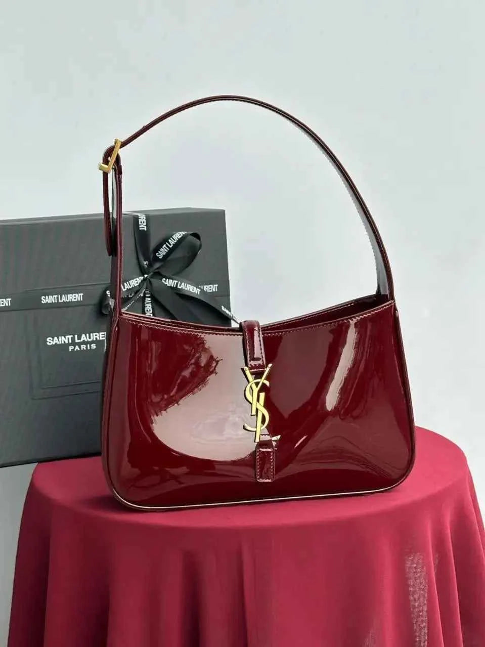 Velmora Leather Hobo Shoulder Bag – Noir Luxe Edition ( YSL )