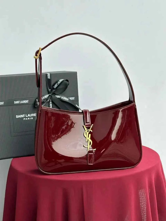 Velmora Leather Hobo Shoulder Bag – Noir Luxe Edition ( YSL )