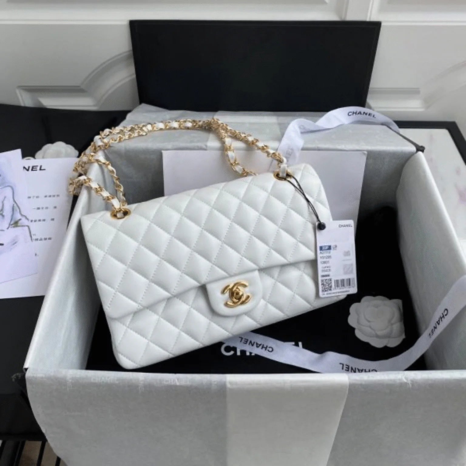 Velmora Quilted Double Flap Shoulder Bag – Noir Luxe Edition ( Chanel )
