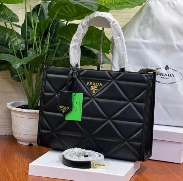 Velmora Symbole Leather Tote Bag – Emerald Green, Premium Edition ( Prada )