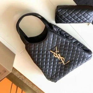 Velmora Maxi Quilted Shopping Bag – Noir Luxe Edition ( YSL )