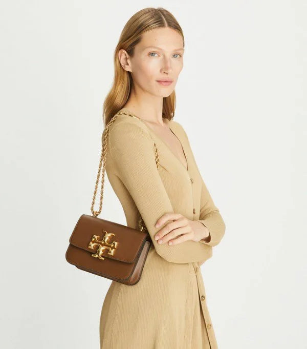 Velmora Eleanor Shoulder Bag – Cocoa Brown, Premium Edition ( Tory Burch )