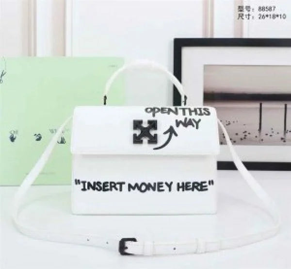 Velmora Jitney 1.4 Shoulder Bag – “Insert Money Here” White Edition ( Off-White )