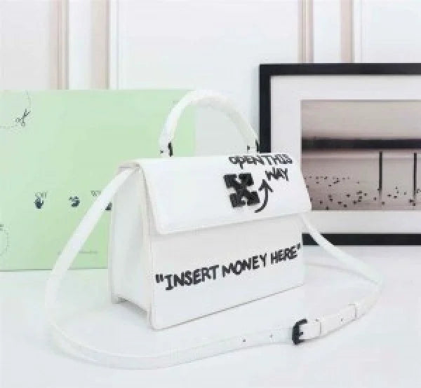 Velmora Jitney 1.4 Shoulder Bag – “Insert Money Here” White Edition ( Off-White )